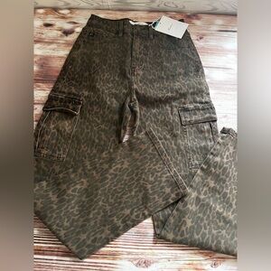 KanCan Stitchfix Brown Leopard Print 90’s Straight Leg Jeans 0